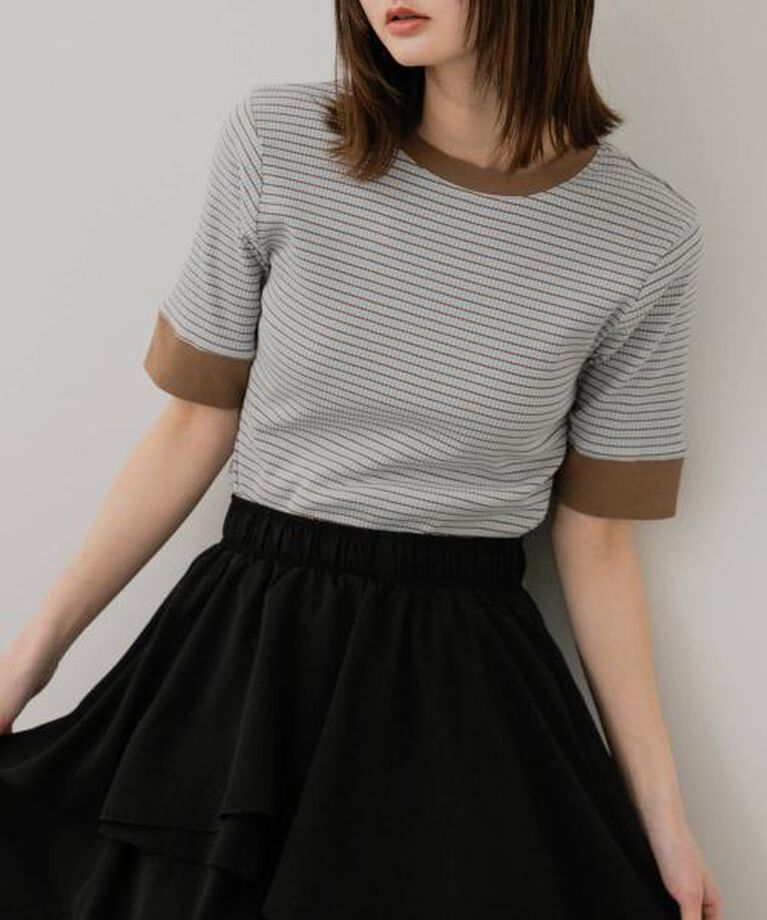 SENSE OF PLACE by URBAN RESEARCH「SENSE OF PLACE 『一部WEB限定カラー』クルーネックリンガーボーダーTシャツ(5分袖)」|Tシャツ・カットソー|