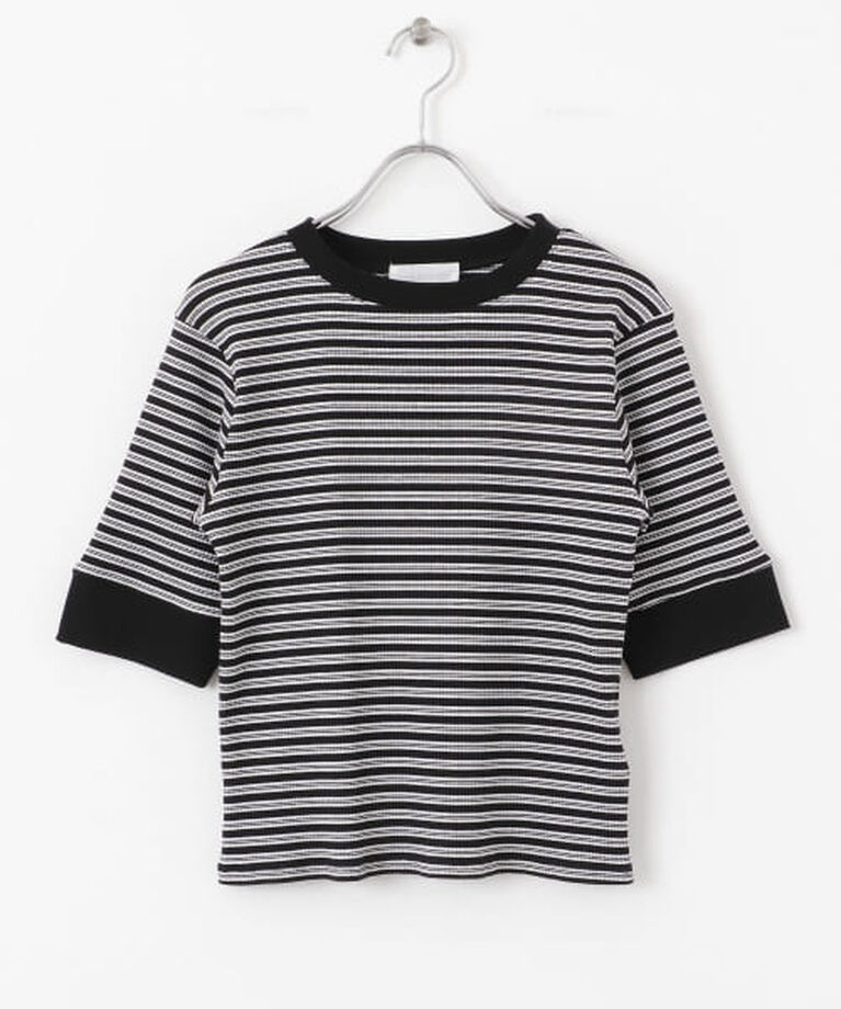 SENSE OF PLACE by URBAN RESEARCH「SENSE OF PLACE 『一部WEB限定カラー』クルーネックリンガーボーダーTシャツ(5分袖)」|Tシャツ・カットソー|