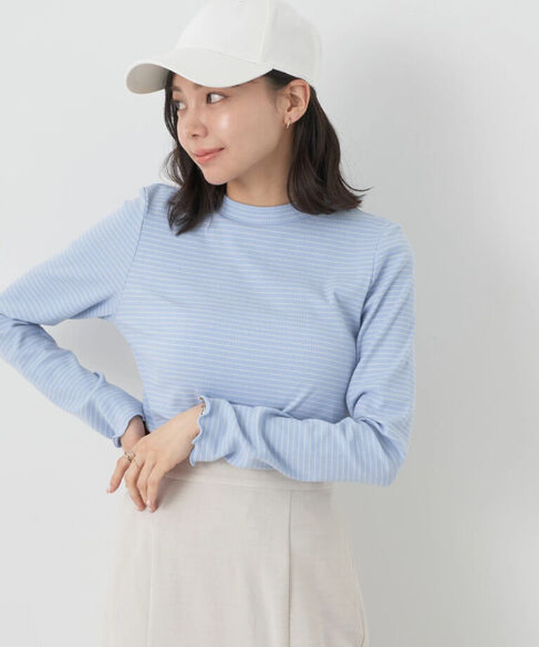 earth music&ecology「マイクロボーダーリブプルオーバー」|Tシャツ・カットソー|