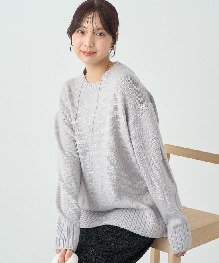 earth music&ecology「ウォッシャブルスリットチュニック」|チュニック|Gray Mixture