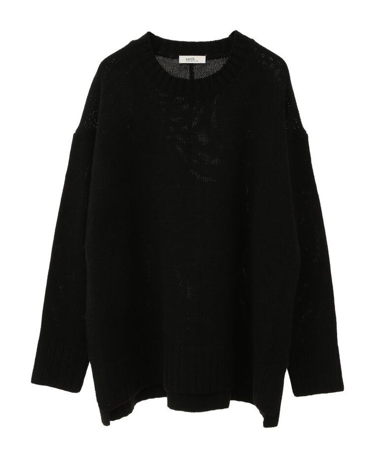 earth music&ecology「ウォッシャブルスリットチュニック」|チュニック|Black