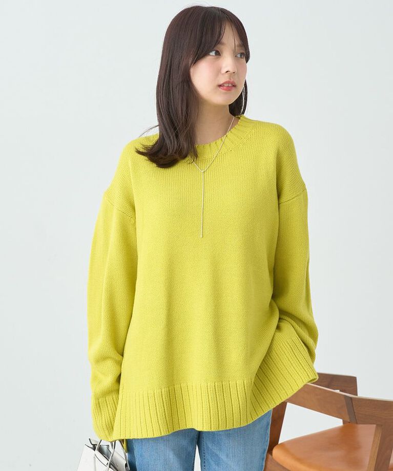 earth music&ecology「ウォッシャブルスリットチュニック」|チュニック|Yellow