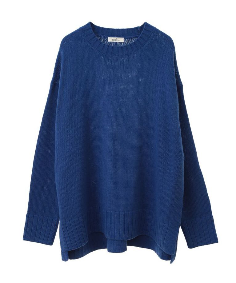 earth music&ecology「ウォッシャブルスリットチュニック」|チュニック|Blue