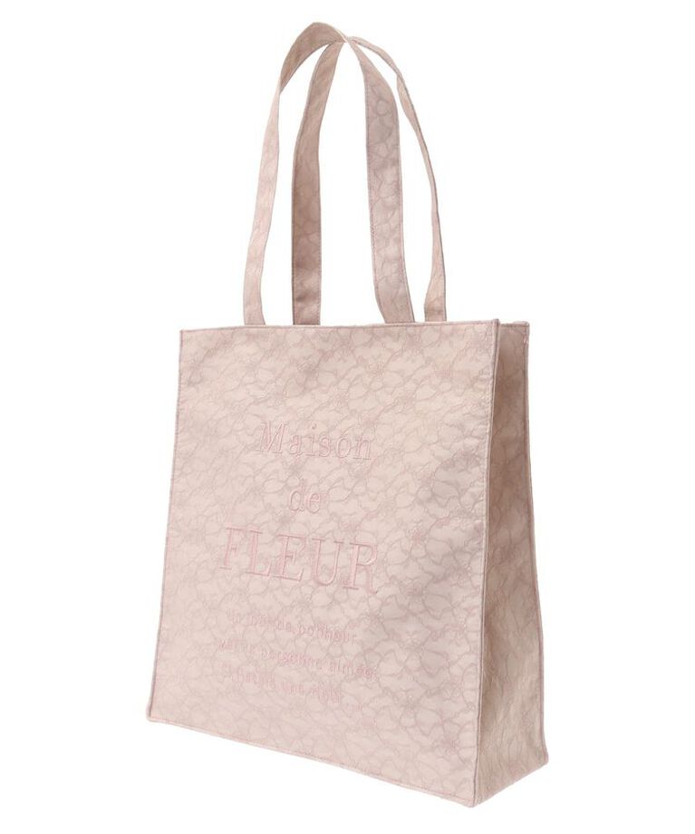 Maison de FLEUR「レースロゴ刺繍スクエアトートバッグ」|トートバッグ|