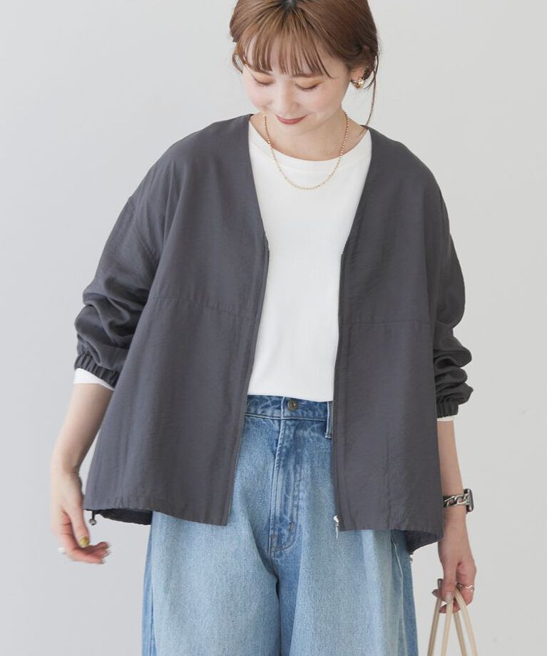 AMERICAN HOLIC「VネックZIPブルゾン」|その他|Charcoal Gray