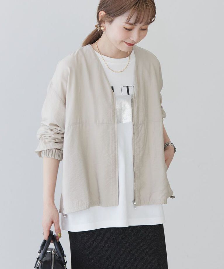 AMERICAN HOLIC「VネックZIPブルゾン」|その他|Light beige