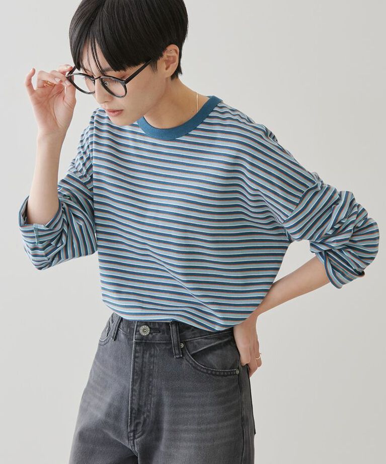 AMERICAN HOLIC「マルチボーダーカットプルオーバー」|Tシャツ・カットソー|
