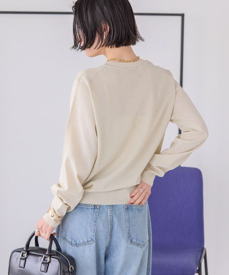 AMERICAN HOLIC「ラメ入りクルーネックニットプルオーバー」|ニット・セーター|