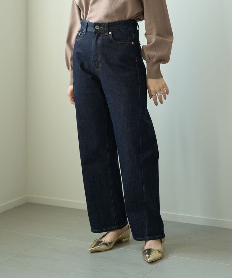 YECCA VECCA「【CLASSY.掲載】ルーズストレートデニムパンツ」|デニム|Dark Indigo