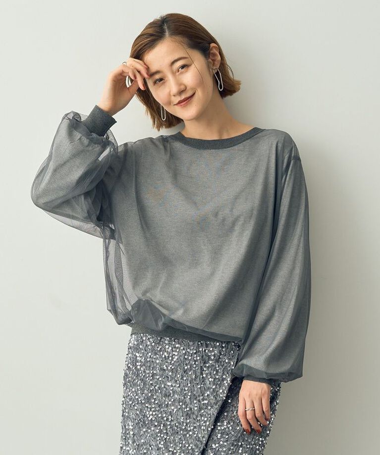 YECCA VECCA「オーバーチュールニットプルオーバー」|ニット・セーター|Gray