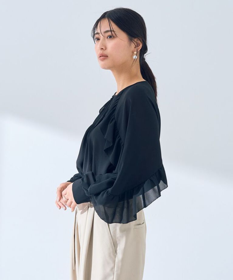 YECCA VECCA「ラッフルシアーブラウス」|シャツ・ブラウス|