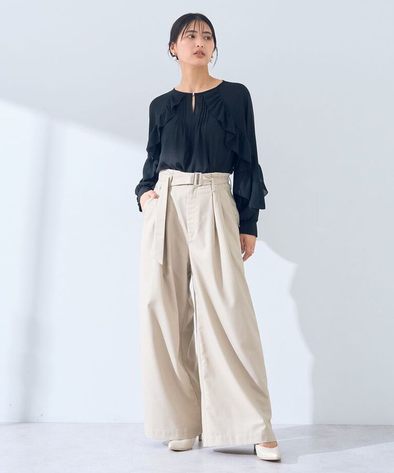 YECCA VECCA「ラッフルシアーブラウス」|シャツ・ブラウス|