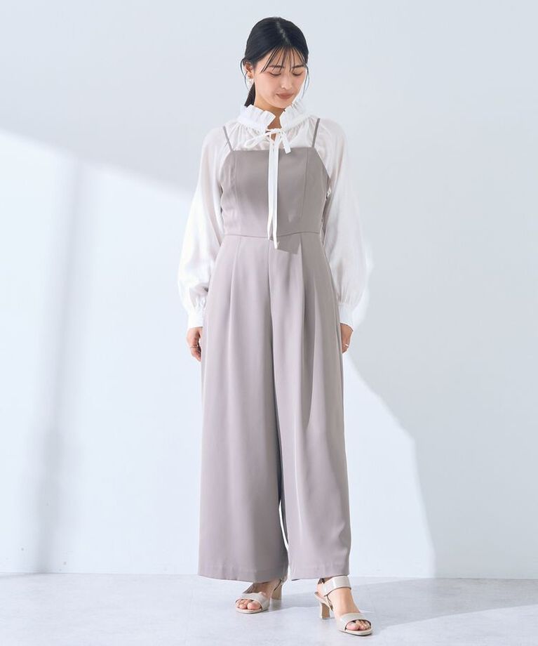 YECCA VECCA「スタンドカラーシアーリボンブラウス」|シャツ・ブラウス|