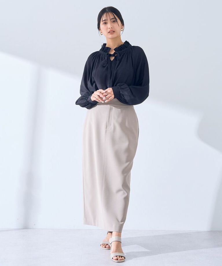 YECCA VECCA「スタンドカラーシアーリボンブラウス」|シャツ・ブラウス|