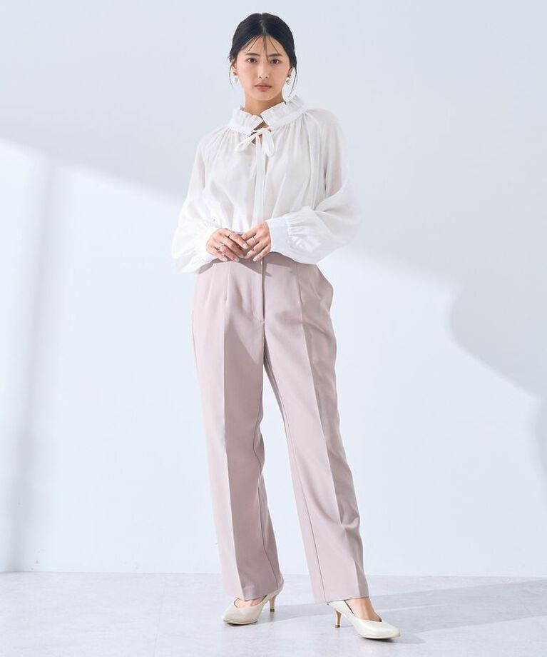 YECCA VECCA「スタンドカラーシアーリボンブラウス」|シャツ・ブラウス|