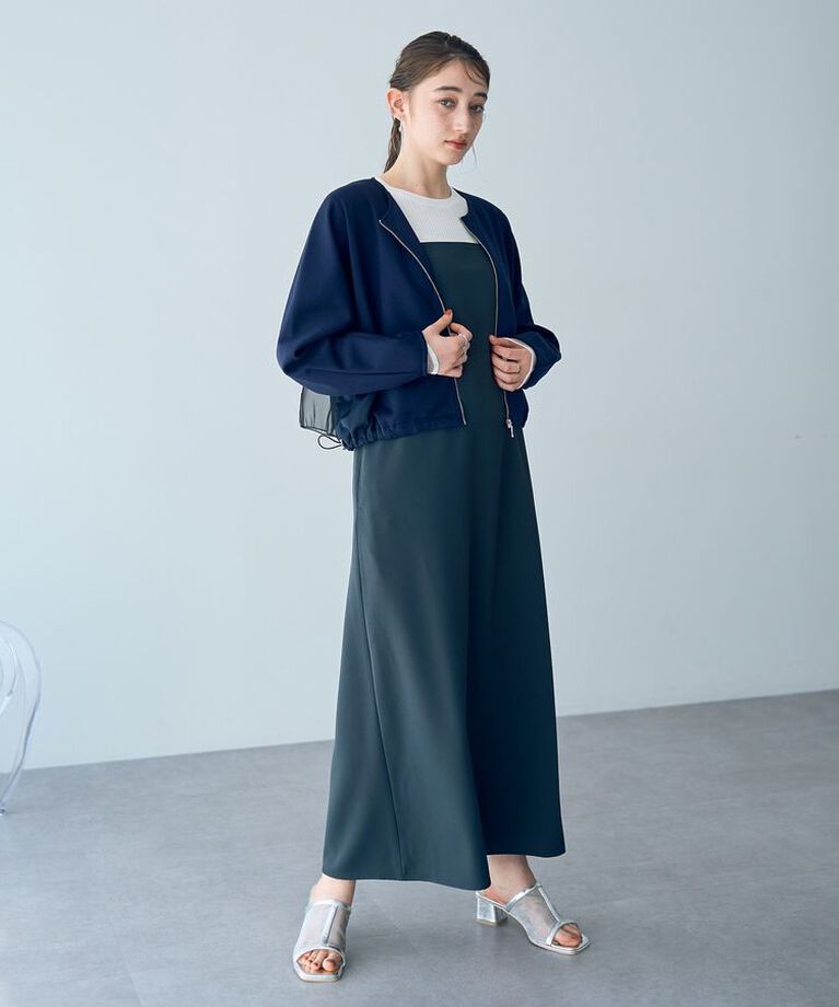 YECCA VECCA「【２点SET】ブルゾンセットキャミワンピース」|ワンピース|Navy