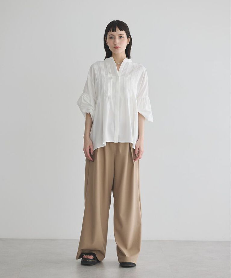 GARAGE OF GOOD CLOTHING「ピンタックボリューム袖フレアーブラウス」|シャツ・ブラウス|