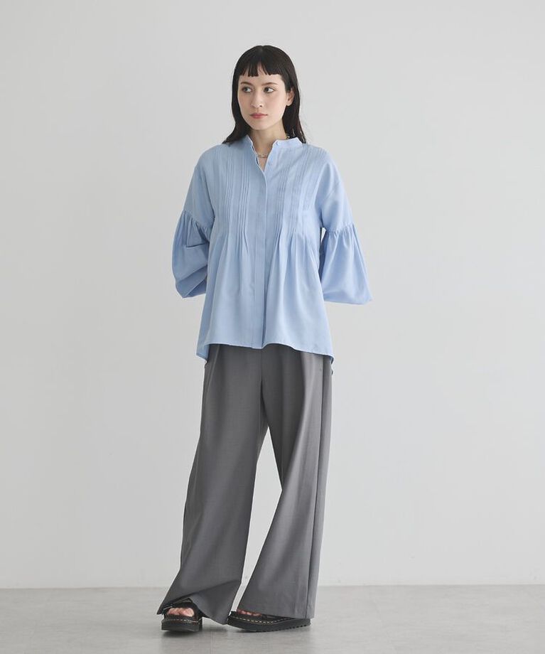 GARAGE OF GOOD CLOTHING「ピンタックボリューム袖フレアーブラウス」|シャツ・ブラウス|