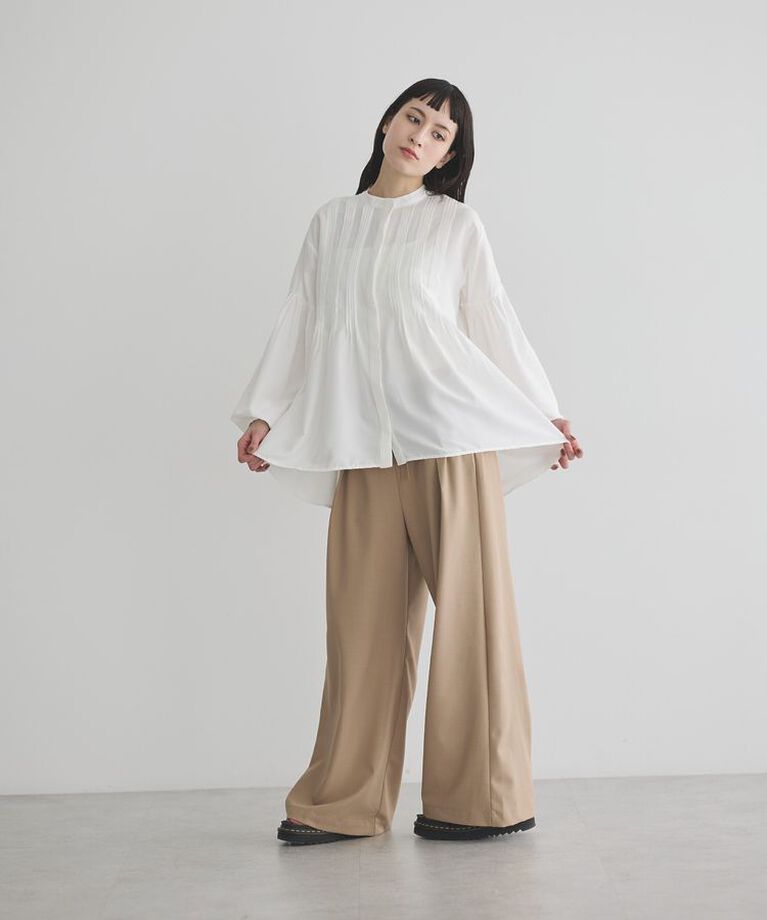 GARAGE OF GOOD CLOTHING「ピンタックボリューム袖フレアーブラウス」|シャツ・ブラウス|