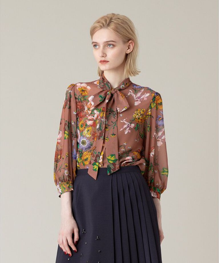 LOULOU WILLOUGHBY「【LOULOU WILLOUGHBY】RATTIシフォンフラワープリントブラウス」|シャツ・ブラウス|