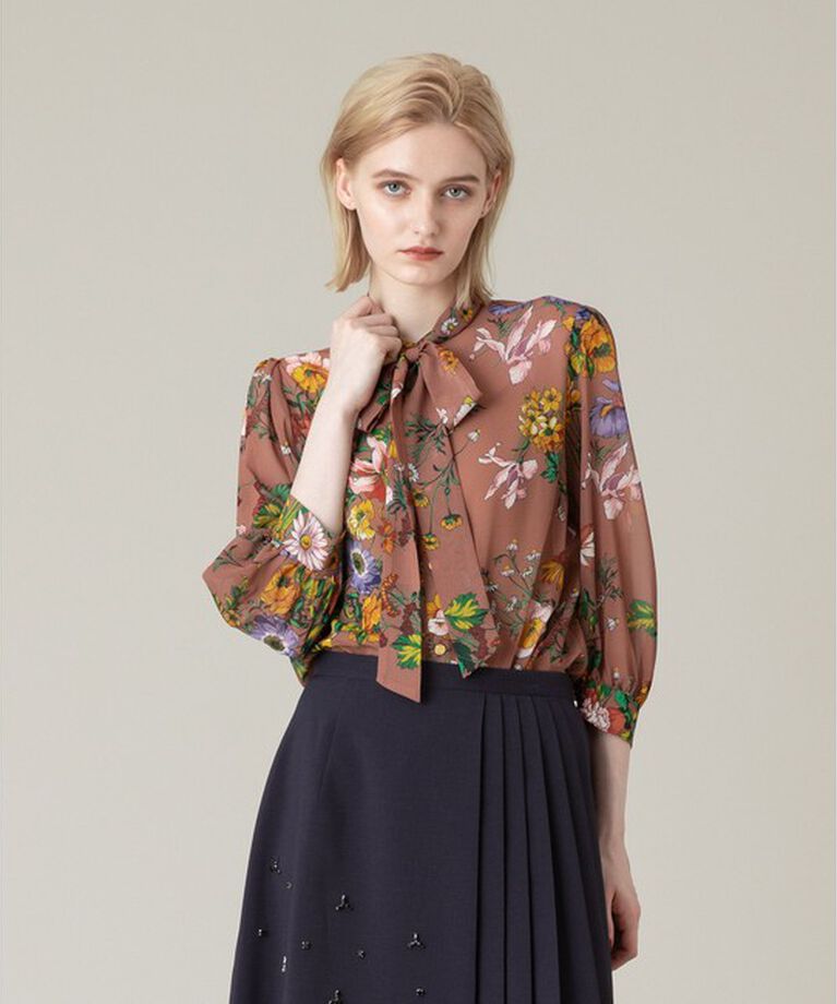 LOULOU WILLOUGHBY「【LOULOU WILLOUGHBY】RATTIシフォンフラワープリントブラウス」|シャツ・ブラウス|
