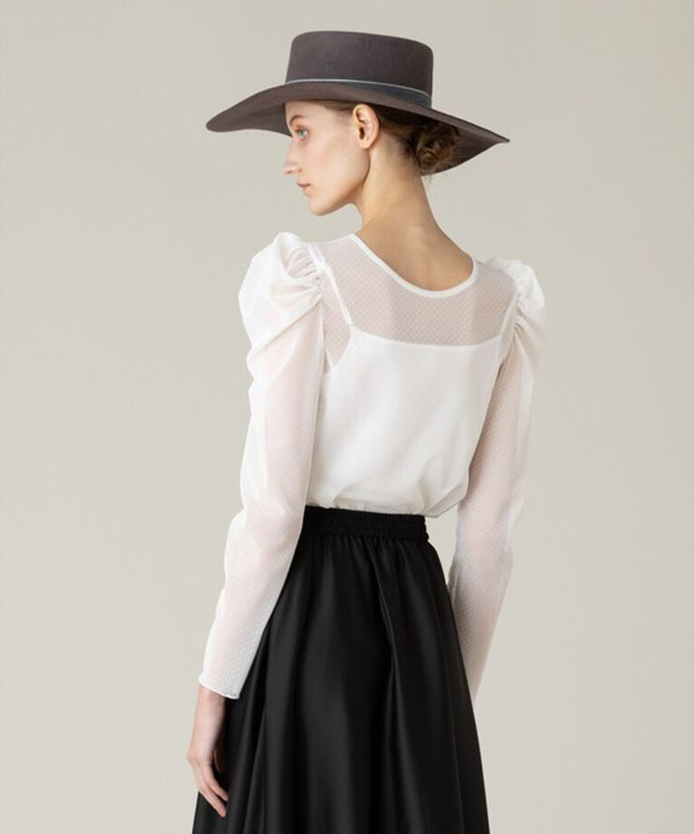 LOULOU WILLOUGHBY「【LOULOU WILLOUGHBY】ドットチュールジコスリーブプルオーバー」|Tシャツ・カットソー|