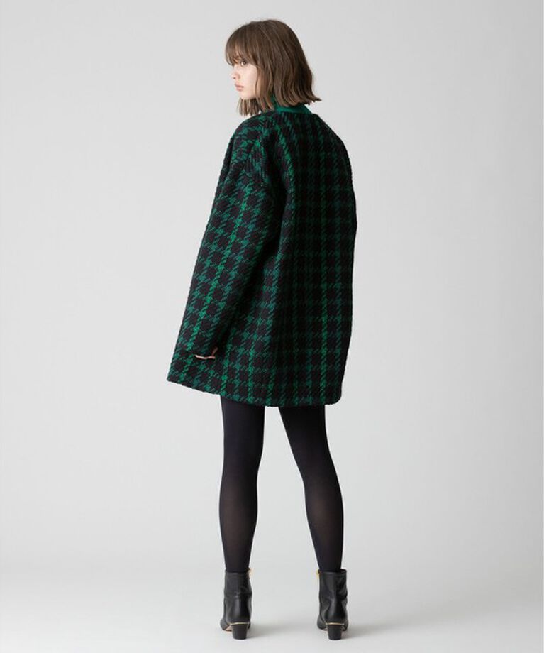 allureville「ジオリカチェックジップブルゾン」|ノーカラーコート|