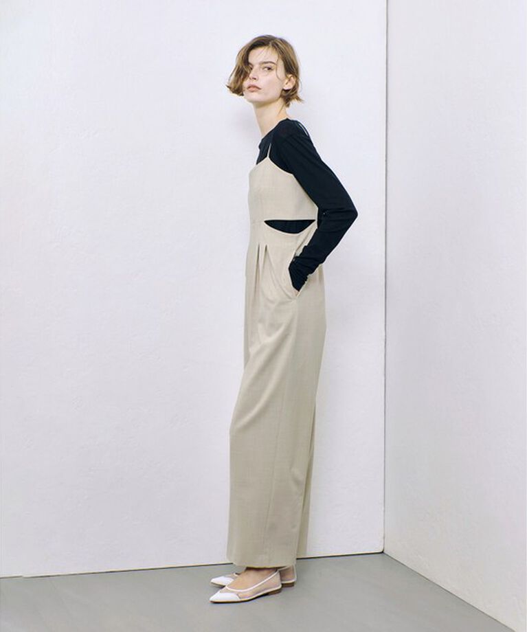 allureville「ストレッチトロサロペットパンツ」|オールインワン|