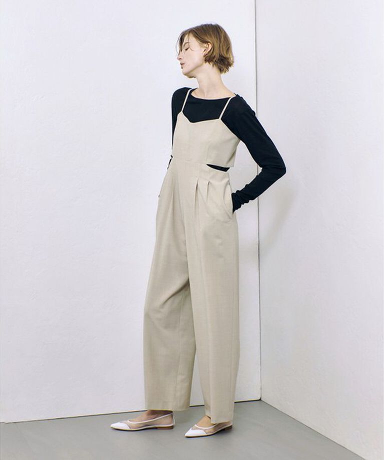 allureville「ストレッチトロサロペットパンツ」|オールインワン|