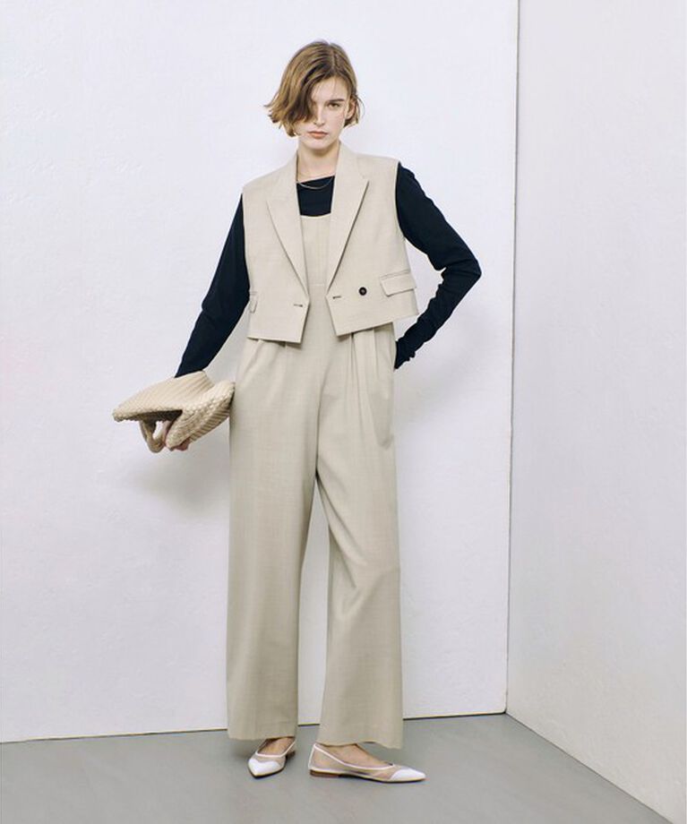 allureville「ストレッチトロサロペットパンツ」|オールインワン|