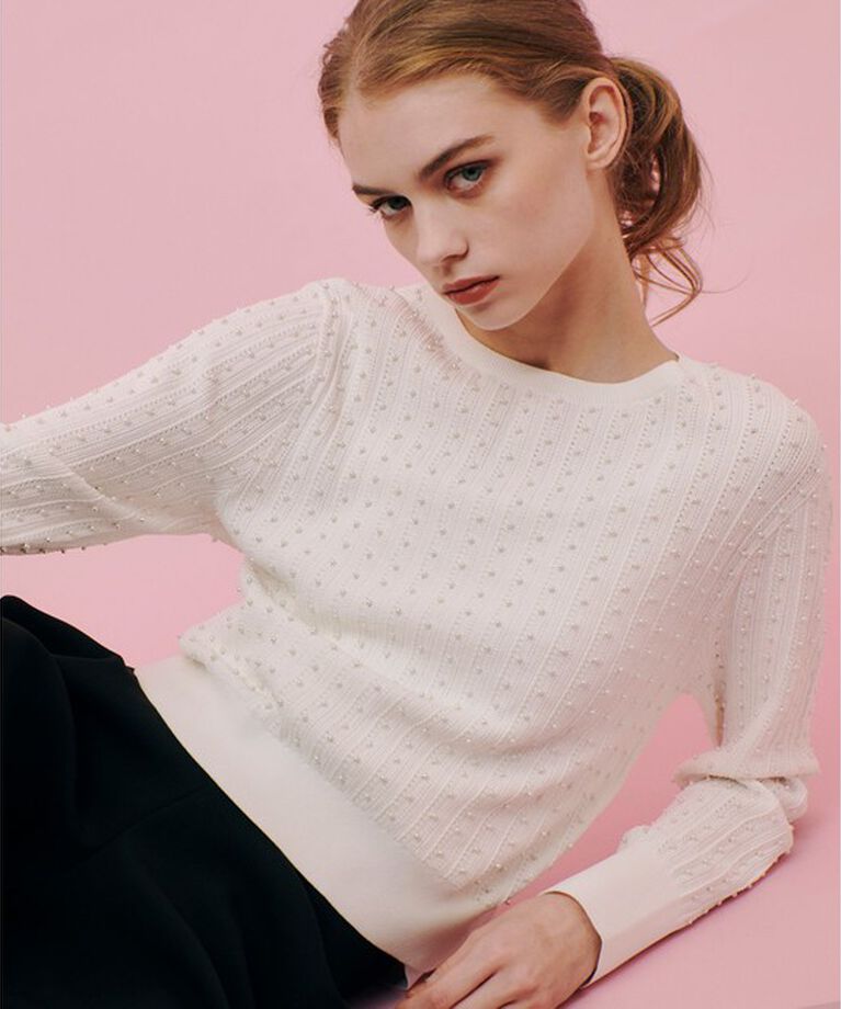 LOULOU WILLOUGHBY「【LOULOU WILLOUGHBY】パールスタッズプルオーバー」|ニット・セーター|