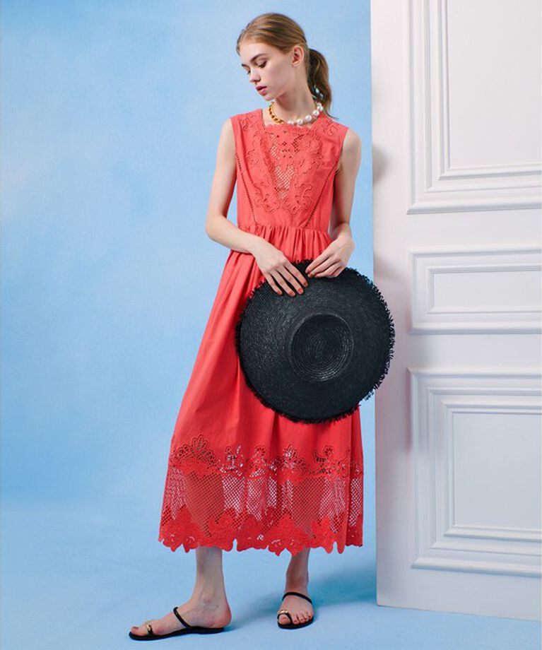 LOULOU WILLOUGHBY「【LOULOU WILLOUGHBY】エンブロイダリーノースリワンピース」|ワンピース|