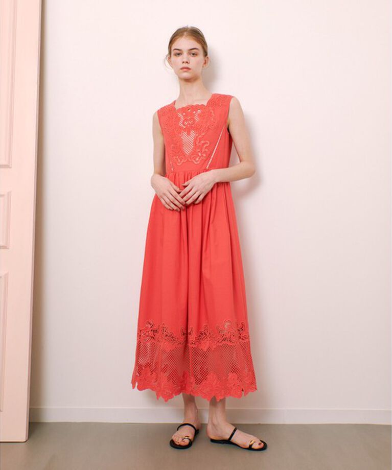 LOULOU WILLOUGHBY「【LOULOU WILLOUGHBY】エンブロイダリーノースリワンピース」|ワンピース|