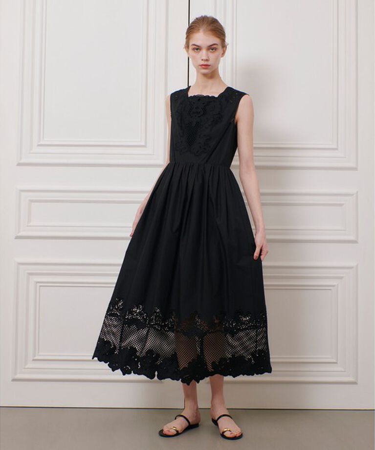 LOULOU WILLOUGHBY「【LOULOU WILLOUGHBY】エンブロイダリーノースリワンピース」|ワンピース|