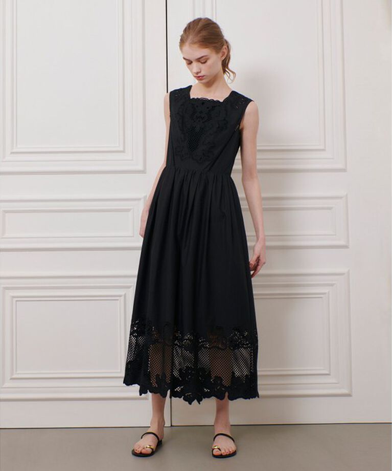 LOULOU WILLOUGHBY「【LOULOU WILLOUGHBY】エンブロイダリーノースリワンピース」|ワンピース|