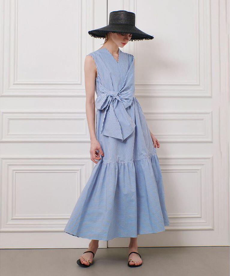 LOULOU WILLOUGHBY「【LOULOU WILLOUGHBY】ストライプリボンワンピース」|ワンピース|