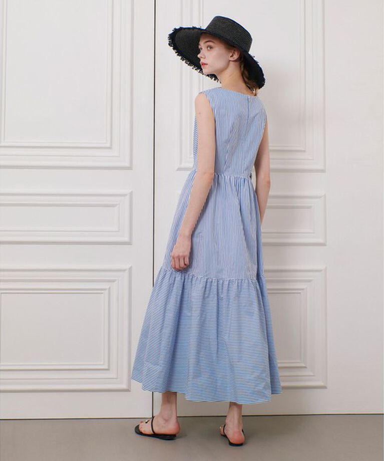 LOULOU WILLOUGHBY「【LOULOU WILLOUGHBY】ストライプリボンワンピース」|ワンピース|