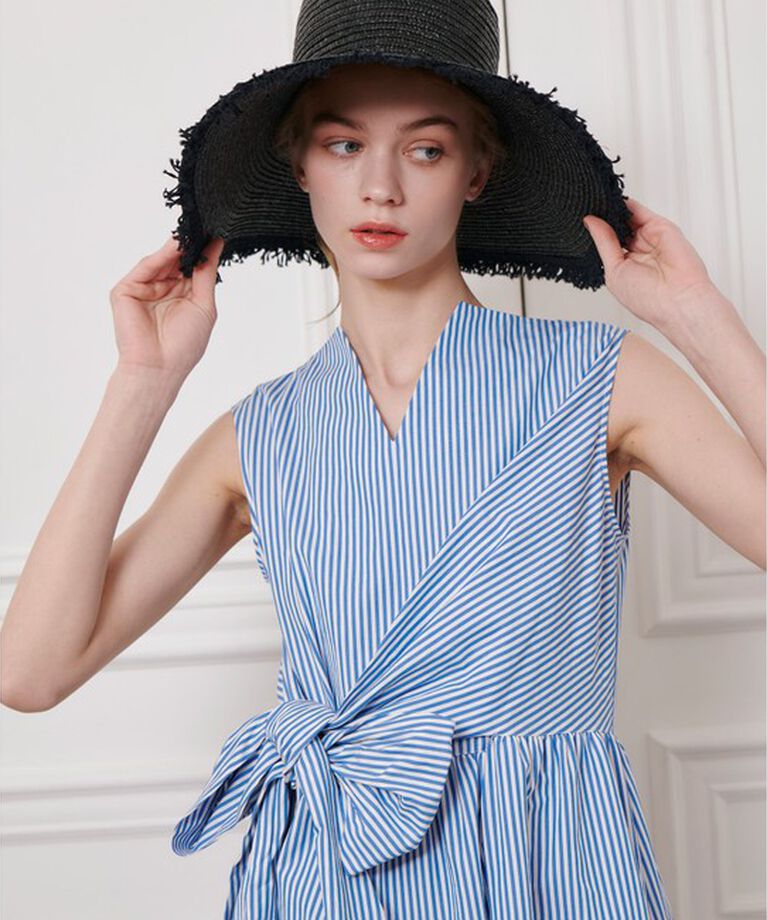 LOULOU WILLOUGHBY「【LOULOU WILLOUGHBY】ストライプリボンワンピース」|ワンピース|