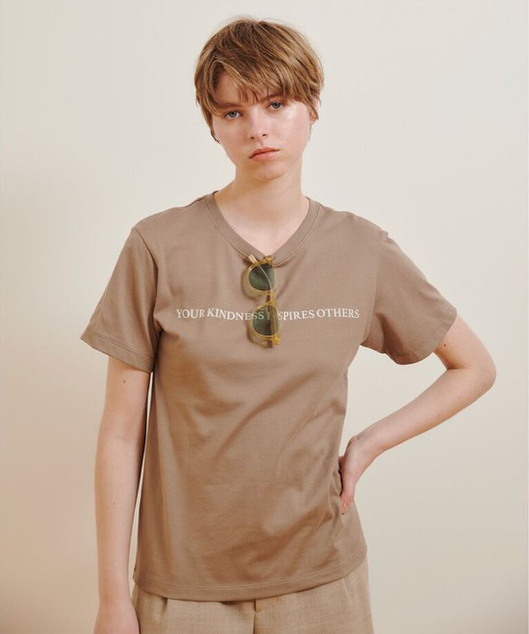 allureville「コンビフォントＴシャツ」|その他|モカ