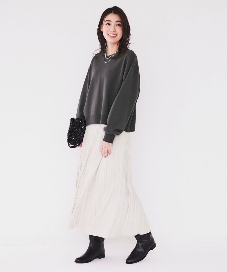 UNTITLED「【コットン100/スウェットライク】クロップド丈コットンプルオーバー」|Tシャツ・カットソー|