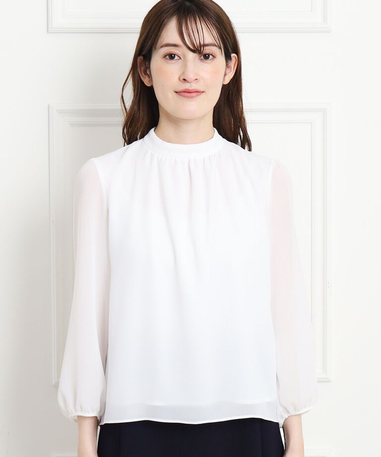 COUP DE CHANCE「【洗える／日本製／セレモニー／オフィス／ジャケットイン／一枚着】上品で華やか、ジョーゼットブラウス」|シャツ・ブラウス|