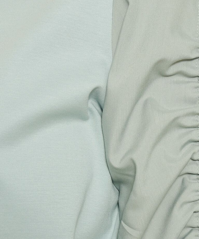 COUP DE CHANCE「【洗える／日本製／袖ギャザー／異素材ミックス】一枚でサマになる、袖デザインプルオーバージャージ」|Tシャツ・カットソー|