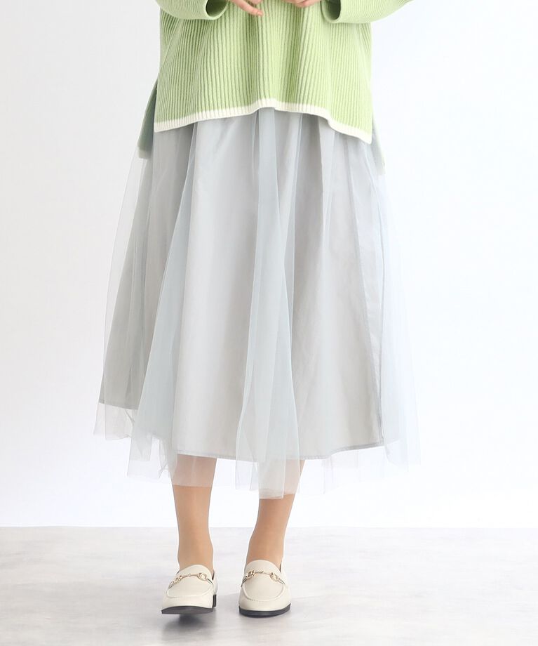 Reflect「【SALE／E‐QUALITY/SALE/2Way/リバーシブル着用可能！】チュール＆タフタスカート」|スカート|