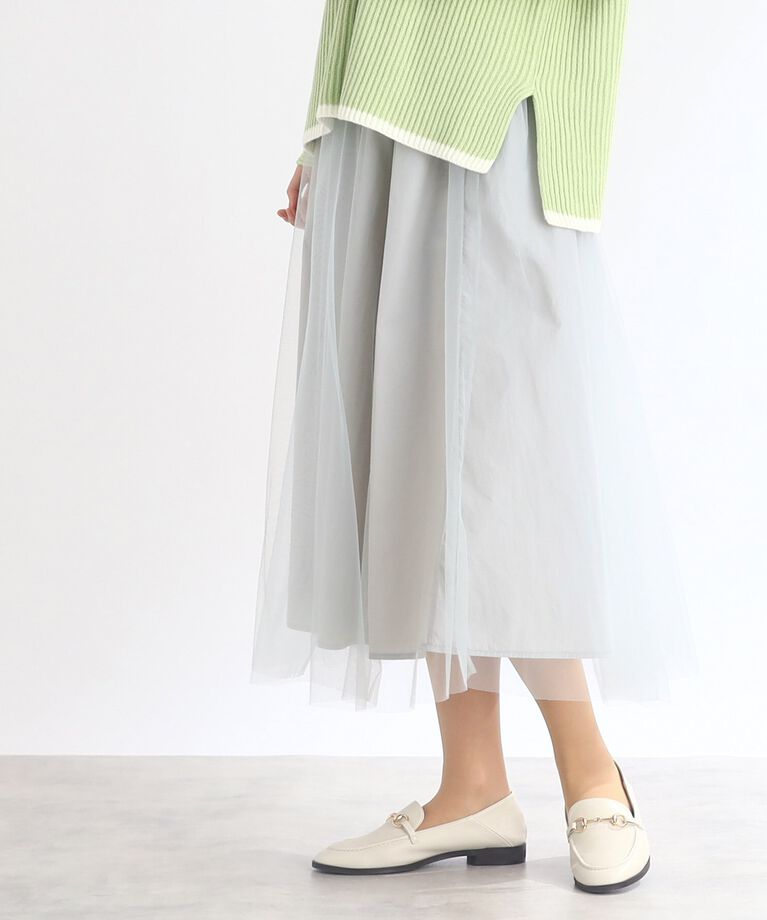 Reflect「【SALE／E‐QUALITY/SALE/2Way/リバーシブル着用可能！】チュール＆タフタスカート」|スカート|