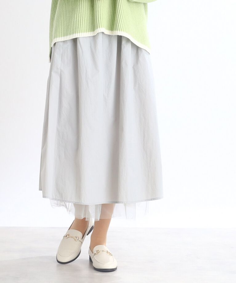 Reflect「【SALE／E‐QUALITY/SALE/2Way/リバーシブル着用可能！】チュール＆タフタスカート」|スカート|