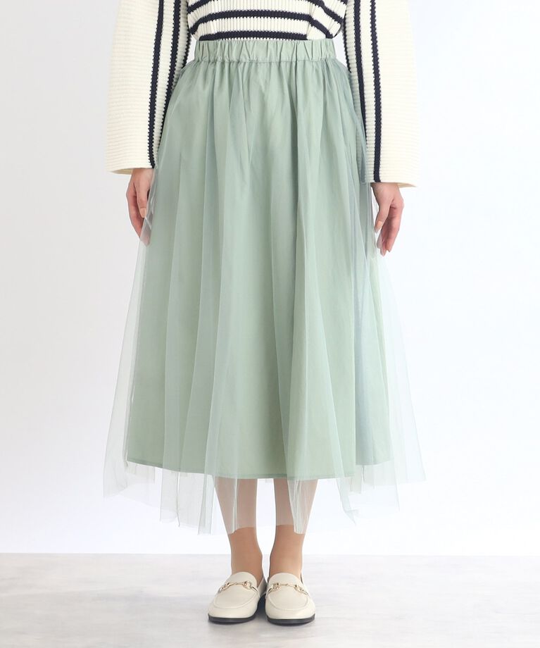 Reflect「【SALE／E‐QUALITY/SALE/2Way/リバーシブル着用可能！】チュール＆タフタスカート」|スカート|