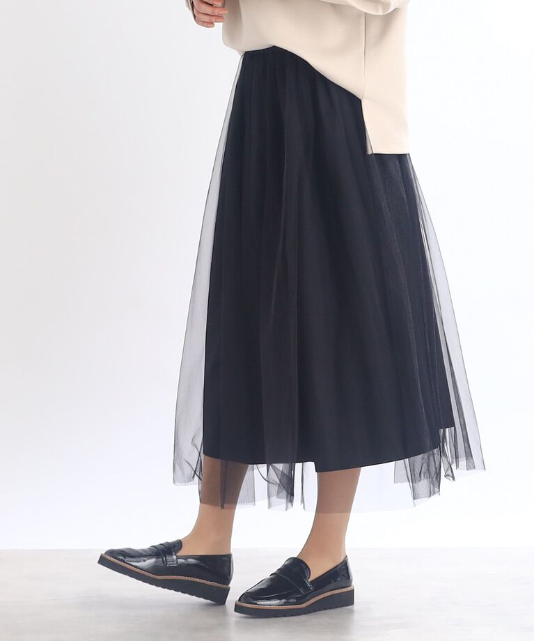 Reflect「【SALE／E‐QUALITY/SALE/2Way/リバーシブル着用可能！】チュール＆タフタスカート」|スカート|