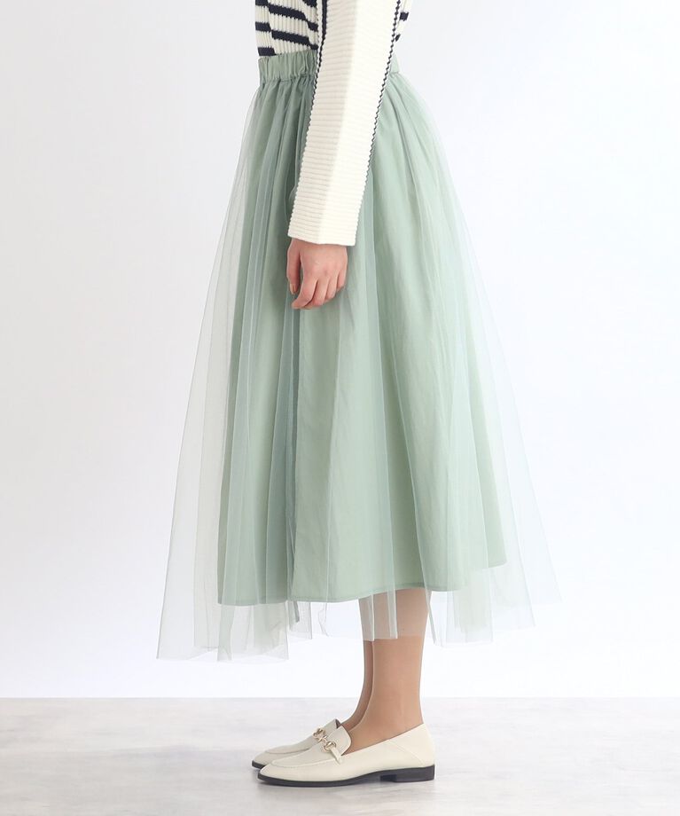 Reflect「【SALE／E‐QUALITY/SALE/2Way/リバーシブル着用可能！】チュール＆タフタスカート」|スカート|