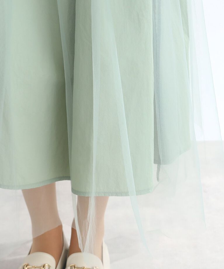 Reflect「【SALE／E‐QUALITY/SALE/2Way/リバーシブル着用可能！】チュール＆タフタスカート」|スカート|