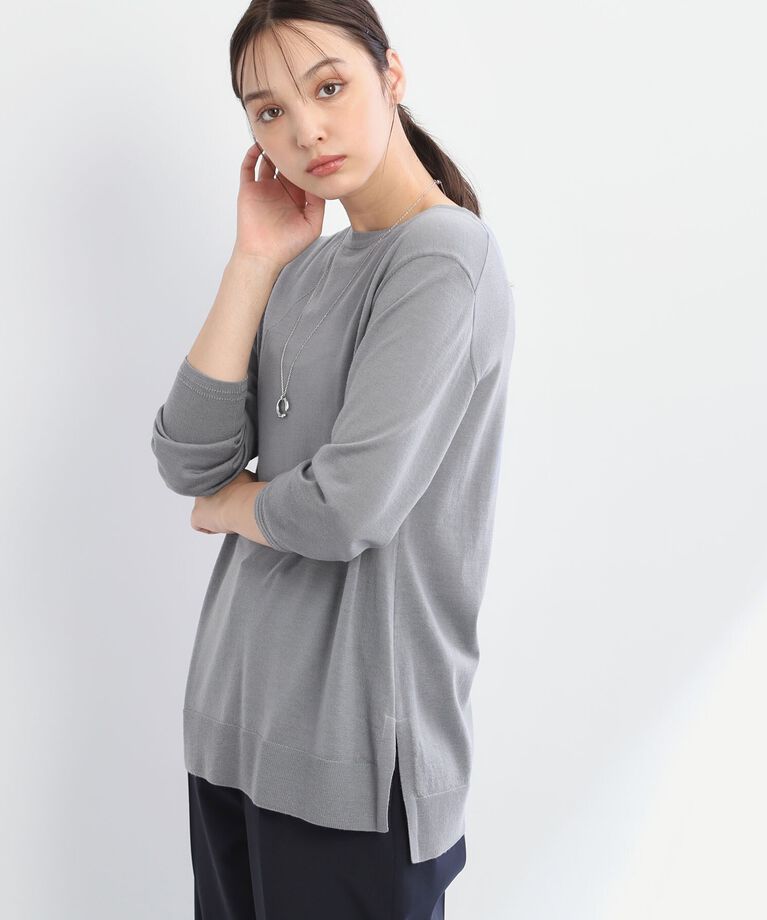 Reflect「【SALE／アンサンブル可能】きれいめベーシックニット」|ニット・セーター|グレー(012)